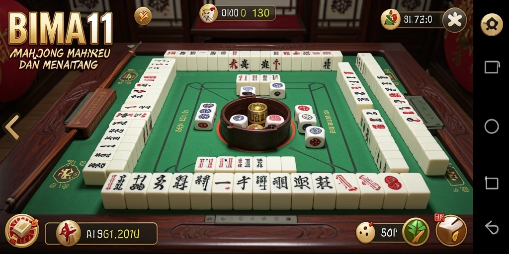 Screenshot gameplay <strong>BIMA11</strong> yang menunjukkan keseruan permainan Mahjong.