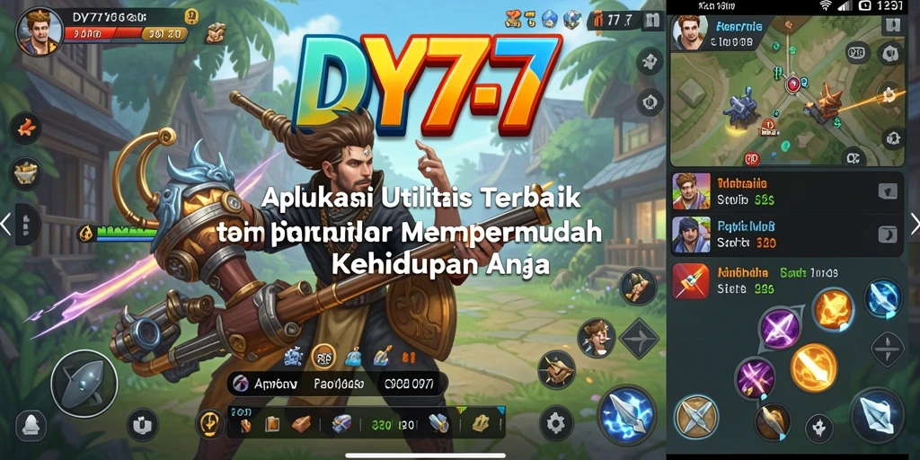 Tampilan screenshot utama DY777 yang menampilkan fitur-fitur utilitas.