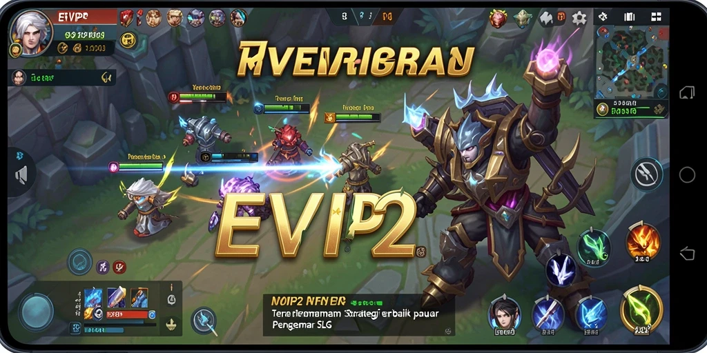 Tampilan layar dari gameplay strategis dan pertempuran EVIP2.