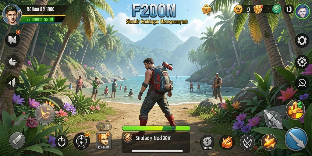 Tampilan gameplay F200M yang mendalam dan interaktif dalam simulasi kehidupan.