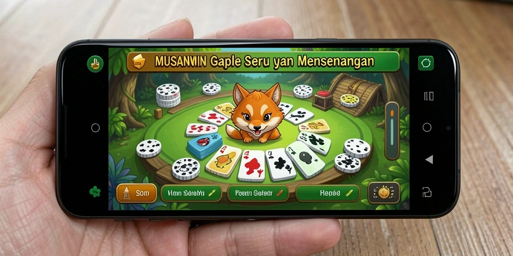 Tampilan gameplay seru Gaple di MUSANGWIN dengan antarmuka yang menarik.