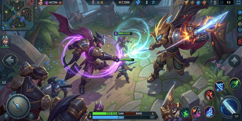 Gameplay seru dan intens dalam MZ356 yang menghadirkan pertarungan epik di arena.