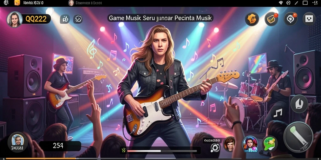 Tampilan gameplay QQ222 yang menarik dengan berbagai pilihan musik.