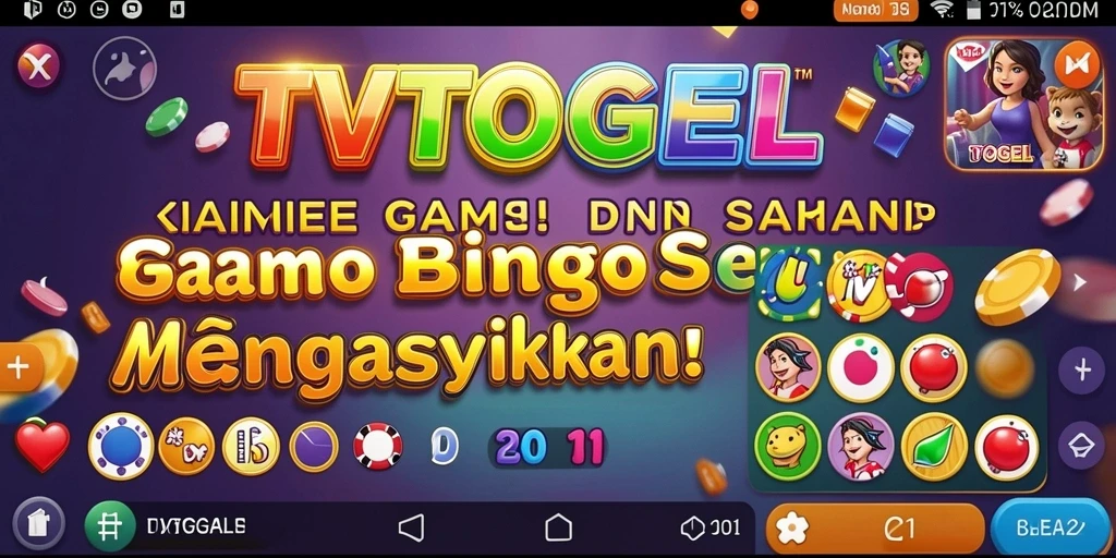 Tampilan gameplay seru di TVTOGEL dengan dadu dan angka Bingo.